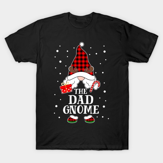 Dad Gnome Buffalo Plaid Matching Family Christmas Pajama T-Shirt by paveldmit